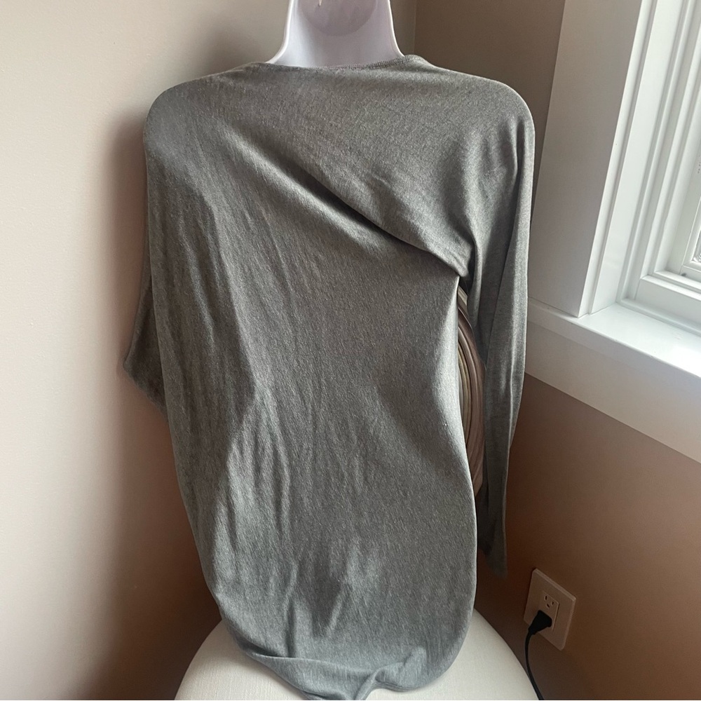 LAMB Heather grey silk and cashmere t shirt - Picture 8 of 8